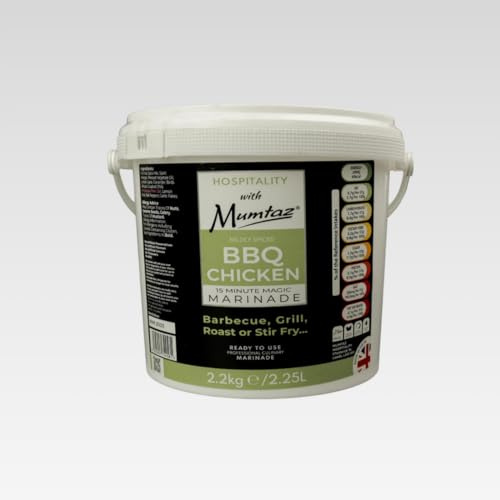 Mumtaz BBQ CHICKEN Marinade Catering Size Bucket - 2.2Kg - Restaurant Quality-Mildly Spiced -BBQ-Grill-Roast-Stir or Air fry.All Natural Ingredients-Gluten Free-Vegan (2.2kg (Pack of 1), BBQ Chicken)