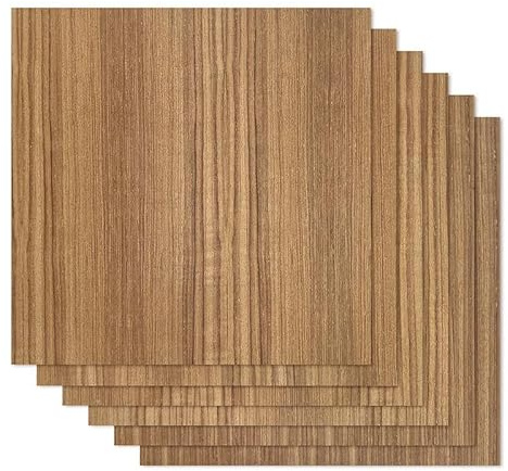 Proflex Teak Plywood 6 pcs, 1/8 x 12” x 12” Real Wood Plywood Sheets Premium “A” Grade with Smooth Sanded Finish, Perfect for Laser Cutting & Engraving, Crafts, and DIY Projects.
