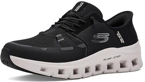 Skechers Men's Slip-Resistant Glide-Step Pro Slip-ins Work Sneakers, Black, 9