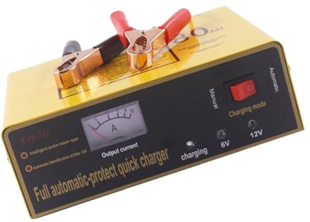 TINEASUR Caricabatteria Automatico Per Auto e Caricatore Intelligente Con Stadi Di Carica Indicatore Led e Ventola Di Raffreddamento Compatibile Con Batterie Agm e Gel