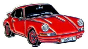 GBJUK Pin de solapa esmaltado rojo para coche deportivo con cierre de mariposa en la parte trasera, Width: 29mm x Height: 15mm, Metal, 0