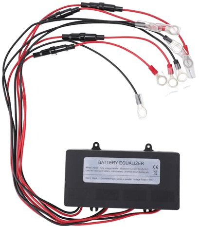 48V Batterie Balancer für 4x12V Batterien in Reihe, Spannungsausgleich mit LED-Anzeige für Gel AGM Blei-Lithium-Akkus, Verpolungsschutz
