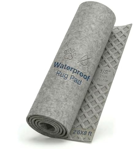 Waterproof Rug Pad | 2'6x8' - 1/8 | Washable Non Slip Rug Pad - Safe for All Floors - Made in the USA - Protects Floors and Locks Rugs in Place - Pet-Friendly