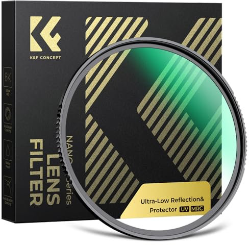 K&F CONCEPT 52mm UV Filter Ultra Low Reflection Tempered Glass Protection Lens Filter, Slim Lens HD Optical Glass Scratch-resistant, Ultraviolet Filters for DSLR Cameras (Nano-X Series)
