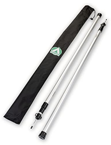 Zamper Camping-Aluminium-Aufstellstangen mit 100% Polyester-Tasche für Tarp Zelte Vordach Sonnensegel Markisen UVM. 7075 Aluminium & Twist-Lock-Funktion 90-230cm