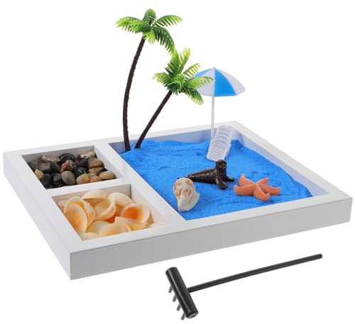 IMIKEYA Sabbia Zen Per Scrivania Giardino Di Sabbia Zen Sabbiera Per Tavolo Decorazione Micro Paesaggio Sabbiera Da Giardino Ornamento Per Scrivania