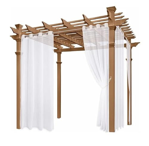 Outdoor-Vorhang, wasserdicht, transparent, for Terrasse, Innen- und Außenbereich, Vorhänge for Pavillon, Pergola, Balkon, Urlaubsdeko, halbtransparente Vorhänge Outdoor Gardinen(132x244cm 1pcs)