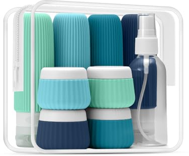 Yiorxu Travel Bottles Set for Toiletries TSA Approved,9 Pack Silicone Travel Bottles Containers for Toiletries Leak Proof,Small Plastic Bottles Squeezable BPA-Free 90ml for Lotion Body Wash Shampoo