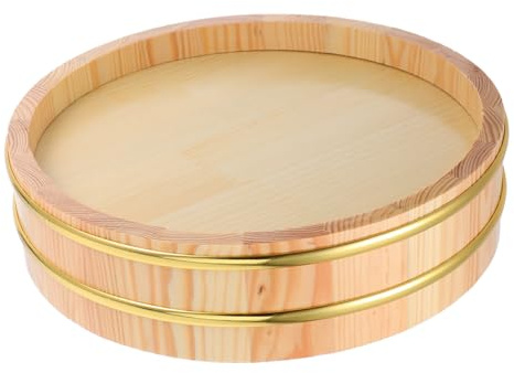 FUNOMOCYA Recipiente Gran Capacidad de Madera para Mezclar Arroz de Sushi y Diseño Elegante para Uso Versátil en Cocina y Restaurante