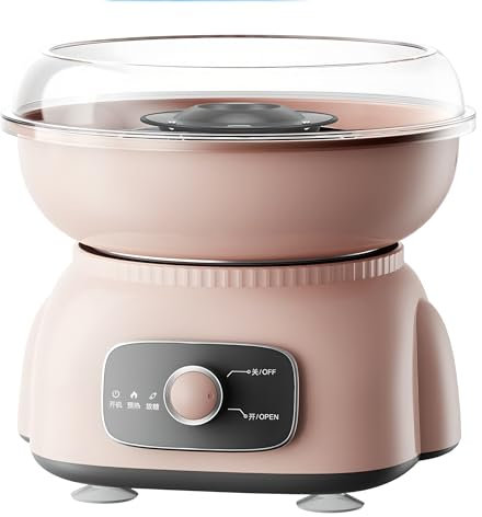 Candy Floss Machine, 500W Household Electric Diy Sweet Cotton Candy Maker Machine with Splash Prevention Bowl, Washable & Removable, Candy Floss Maker for Family Party Gatherings Wedding Birthday