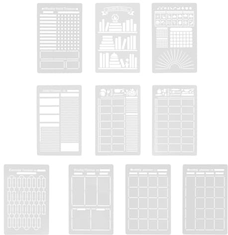 Operitacx 16-Teiliges Journal Schablonen Set 7.91X5.16 Zoll Wiederverwendbare Bastelvorlagen Für Kreatives Journaling Scrapbooking Und Diy Planer Zubehör