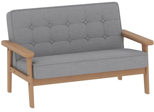 AIYAPLAY Kindersessel mit Samtoptik für 3-15 Jahre 77 x 42 x 48 cm Grau