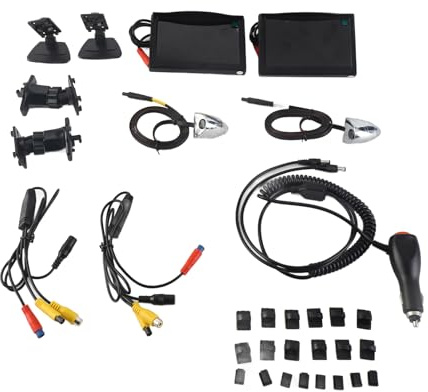 Kit monitor telecamera per vista laterale Display LCD IPS TFT 5 pollici ad alta risoluzione di telecamere di backup 1280x720P Visione notturna HD IP67 per auto camion autobus 2