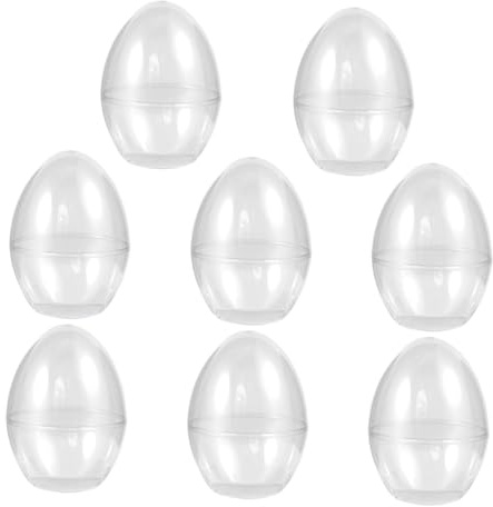 DIYEAH 8pcs Jumbo Plastic Egg Shaped Boxes Fillable Party Favor Easter Eggs Candy Decorations for Home Craft