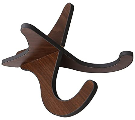 X-Frame - Supporto per chitarra in legno portatile, mensola per ukulele con rivestimento morbido, supporto per ukulele pieghevole in legno con cornice a X, supporto verticale