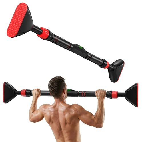Pull Up Bar for Doorways, Chin Up Bar with Level Meter and Adjustable Width 74-98cm for Strength Training, Portable Exercise Bars Without Screws for Home Workouts