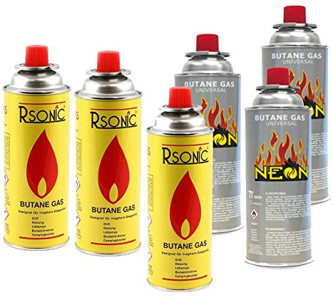 RSonic hopfällbara gasgaspatroner paket med 8 gasspis flaskor utomhuspatroner butan gaspatroner