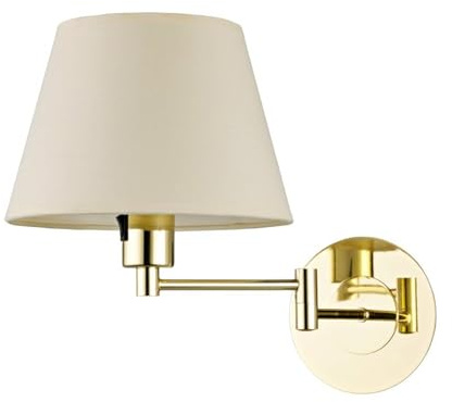 Lindby Vägglampa, vägglampa inomhus 'POLA' (modern) i Kräm av textil/siden för vardagsrum matsal (1 lamor, E27) - Textil vägglampor, väggspots, vägglampor sovrum/vardagsrum