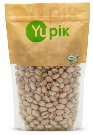 Yupik Organic Dry Roasted Salted Pistachios, In Shell, 2.2 lb (35.2 oz), Gluten-Free, Kosher, Non-GMO, Vegan, Crunchy Nuts, Lightly Salted, Oil-Free, Source of Fiber, Protein Nuts, Healthy Snacks