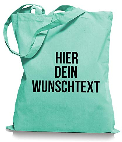 Ma2ca Stoffbeutel Jutebeutel mit Wunschtext/Selber gestalten mit dem Amazon T-Shirt Designer/Beutel Druck/Designertool Tragetasche/Bag/Jutebeutel WM1