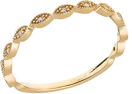 Ardeo Aurum Damenring aus 375 Gold Gelbgold mit 0,05 ct Diamanten Brillant Vorsteckring Stapelring Verlobungsring Gr. 58