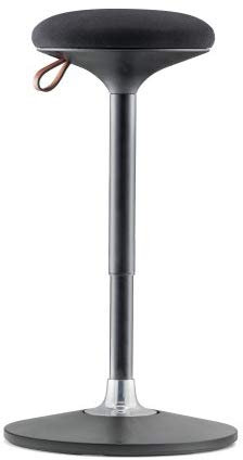 vabo Steh-Hocker mit mehrdimensionalem Bewegungsgelenk, Sitzhocker höhenverstellbar, ergonomischer Büro-Stuhl mit Sitzbezug aus Wolle
