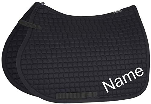 Eskadron Black Cotton VS-Schabracke mit individuellem Namen Bestickt, Schriftart:Arial (Druckschrift), Garnfarbe Maderia:pink 1815