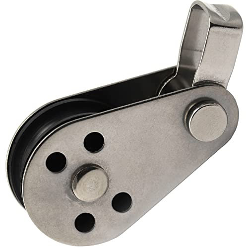 OPIOL QUALITY® Block Miniblock mit Kunststoffrolle 25 mm aus Edelstahl A2 V2A und Nylon (20 Stück) Austauschbaren Bolzen Bügel Mini-Block Rollen Umlenkrolle Edelstahlblock Riemenscheibe Seile Yacht