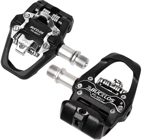 Bucklos Look Delta, SPD Spin Bike Fahrrad-Pedale – kompatibel mit Peloton & Shimano SPD Fit Rennrad/Indoor Outdoor Radfahren (9/16 Zoll Clips Pedalersatz)