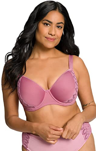 Ulla Popken Dambygel Zoe, Spacer-Cups, sidospets bh, delikat rosa, 90, Mjuk rosa