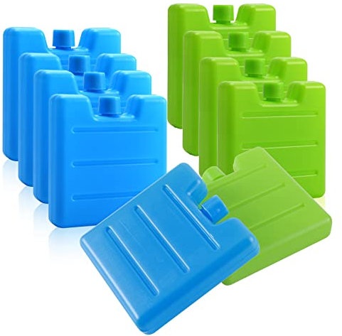Dazarey 12er Set Kleine Kühlakkus,Mini Kühl-Akku Kühl-Elemente für die Kühltasche oder Kühlbox,7,5 x 7,0 x 1,5 cm Mini Kühlakku,Kühlpacks Kühlelemente für Brotdose,Lunchbox,flach & platzsparend