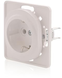 Nobilis Schuko Steckdoseneinsatz Unterputz Wandmontage Weiß Ø60mm 16A/230V~