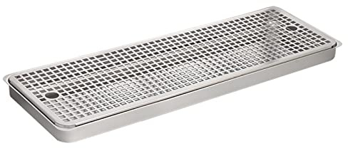 WRJAHCG Stainless Steel Drip Tray,Drip Tray,Kegerator Beer Drip Trays,Rectangular Stainless Steel Beer Surface Mount Drip Tray,No Drain,for Home Bar Mini Fridge without Drain,50cm