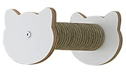 Katze Wandelement zur Wandmontage, Katzen Kletterwand, Katzenwandparkour, Wandmontage, Sprungplattform, Sprungbrett, Kletterleiter, Holzwand, Katzenmöbel, Weiß (Size : Cat Head Column)