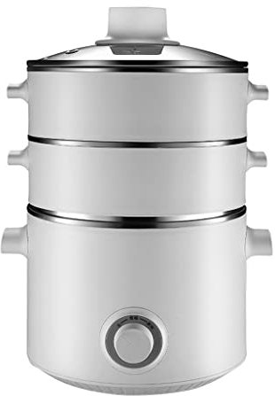 RajoNN 220V Macchina da Cucina Elettrica Multifunzione per Uso Domestico Pentola Calda a 3 Strati Multi Fornello di Riso Elettrico (Colore : Touch Switch)