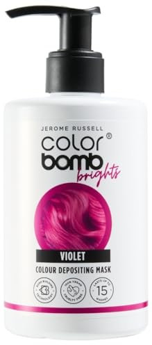 Jerome Russell Colour Bomb Brights – Violet Red Colour Depositing Hair Mask – Nourishing, Semi-Permanent Colour & Shine Treatment – Vegan, Cruelty-Free, 300 ml