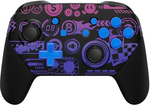 eXtremeRate Full Gehäuse Set kompatibel mit Nintendo Switch Pro Controller, DIY-Ersatz Front Hülle/Back Shell&Handgriffe Case Zubehör für Switch Pro Controller-Deluxe Championship