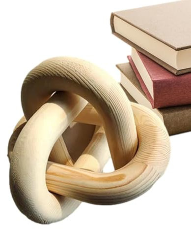 Wooden Chain Link Decor - Neutral Home Decor with 3 Links,Farmhouse Home Decorations for Living Room Knot Decor Chain Link Decor