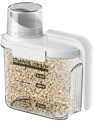 Rice Containers - Food Grain Storage Container | Sealed Jar With Handle | Airtight Transparent Rice Jars | Food Dispensers | Cereal Containers | Household Rice Jars For Home, Cafe, Restaurant