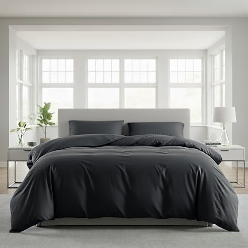 Lavea® Juego de Funda Nórdica - Cama 90 - Microfibra 135x200 cm + 1 Funda de Almohada 80x80 cm – Suave, Transpirable e Hipoalergénico, Certificado Oeko-Tex, con Cremallera Antracita