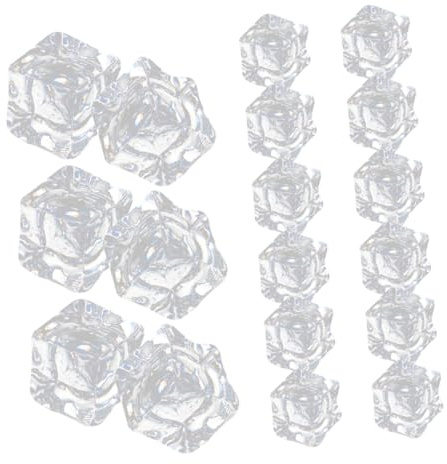 DECHOUS 50pcs Acrylic Ice Cubes Fake Ice Cubes Reusable Blocks for Photography Props and Vase Filler