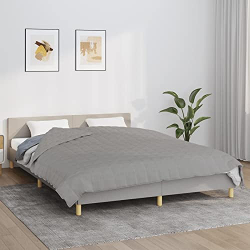 Juroupi Gewichtsdecke Weighted Blanket Schwere Decke Zum Schlafen Schwere Decke Grau 220x230 cm 15 kg Stoff