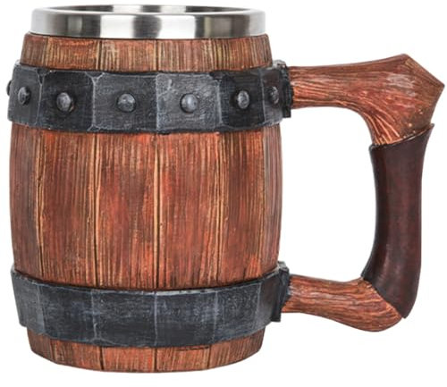 PRETYZOOM 3 Pièces Chope De Bière En Acier Inoxydable Verres à Café à Double Paroi Tasse Vintage Chope à Biere Chope De Bière Viking Verres à Vin Cruche D'eau Bouteille D'eau Tasse à Café