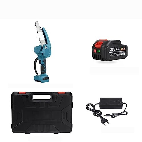 BAFEIYA Mini Sierra de poda eléctrica inalámbrica de 6 Pulgadas y 1200W, Motosierra de Mano sin escobillas, Herramienta de Corte de Sierra eléctrica for carpintería, Herramienta de jardín(2)