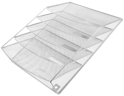 Happyyami 1 Satz Wandmontierter Aktenordner Stufiger Zeitschriftenhalter aus Metallgewebe Design für Büro Zuhause und Schule zur Aufbewahrung von Dokumenten und Ordnern