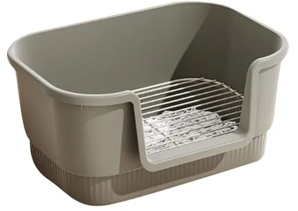 Hundetoilette, Quadratische Trainingstoilette, Hundetoilette Aus Netzgewebe mit Erhöhten Seiten, Welpentoilette für Den Innenbereich, für Balkon, Wohnung, Langlebig und Haustiersicher(Gray,45cm)