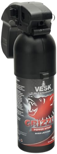 VESK Grizzly Pfefferspray 400 ml - High-Jet-Fog Breitstrahl Bärenabwehrspray Tierabwehrspray mit Pistolengriff