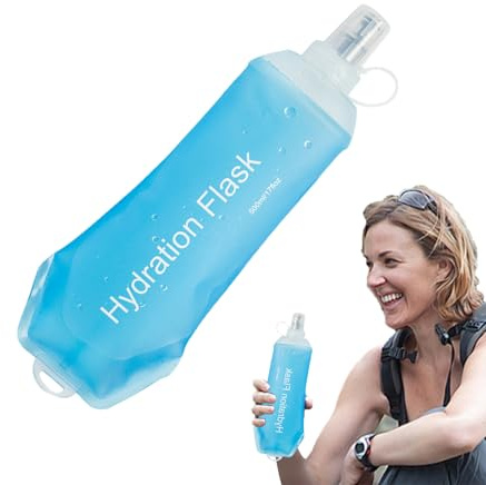 Generico Gourde de course Soft Flask - Gourde pliable et pliable de 500 ml, bouteille d'hydratation de trail | Bouteilles légères pour la randonnée, le cyclisme, l'escalade, le