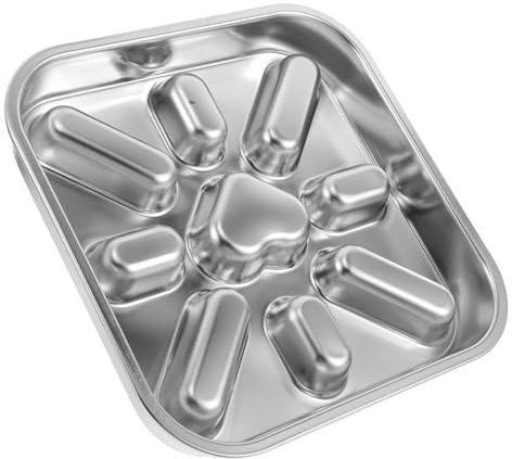 Abaodam Futterpuzzle Hund Napf aus Edelstahl mit Anti Schling Funktion Rutschfester Gummiboden 23X23cm Interaktiver Slow Feeder für Welpen und Katzen