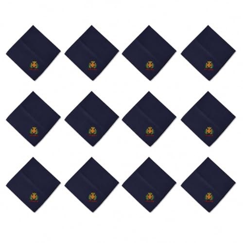 Home Universal® Pañuelo Fallero de Valencia con Escudo, Azul y Blanco 57x57cm, Azul 55x55cm – Pañuelo Tradicional para Fallas y Fiestas Valencianas (12, Azul)